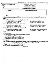 Đề kiểm tra khảo sát chất lượng đầu năm môn Hóa học Lớp 9 - Năm học 2013-2014 - Trường THCS Ngọc Chánh (Có đáp án)
